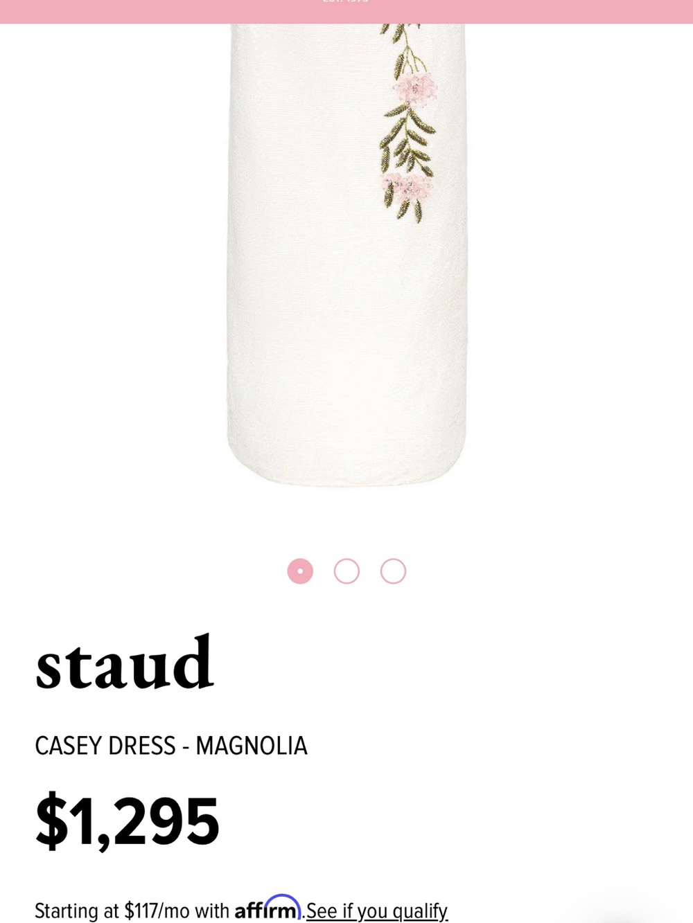 Staud Casey Magnolia Strapless Dress - Picture 4 of 7
